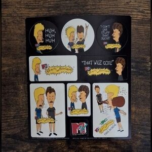 1993 Vintage Sheet of Licensed MTV Beavis and Butthead Cardboard Punchouts